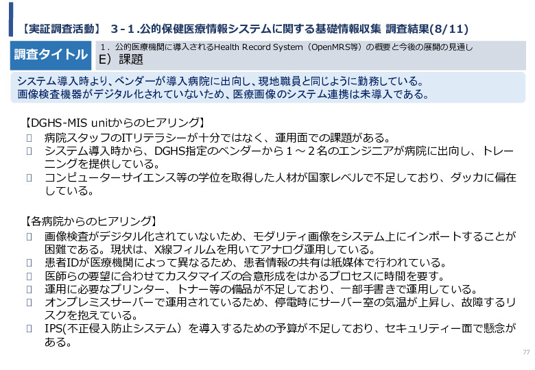 令和5年度「バングラデシュにおける持続的なNCDs重症化予防に向けたPHR及び在庫管理システム実証調査プロジェクト報告書」