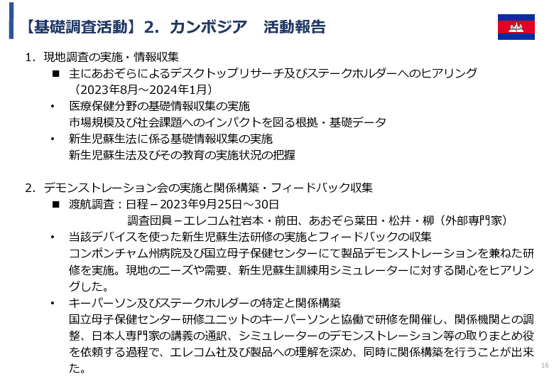 令和5年度「カンボジア・ネパール・コンゴ民における新生児蘇生法教育デバイス・導入支援サービスの基礎調査プロジェクト報告書」