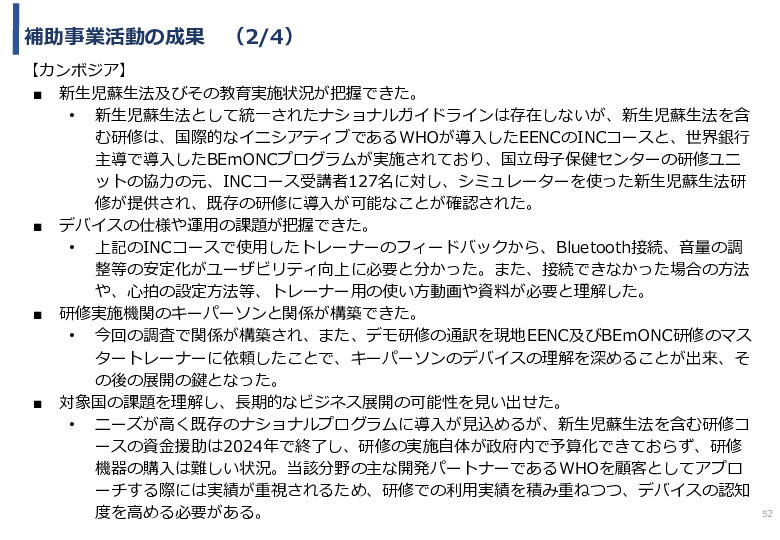 令和5年度「カンボジア・ネパール・コンゴ民における新生児蘇生法教育デバイス・導入支援サービスの基礎調査プロジェクト報告書」