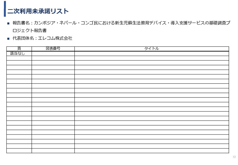 令和5年度「カンボジア・ネパール・コンゴ民における新生児蘇生法教育デバイス・導入支援サービスの基礎調査プロジェクト報告書」