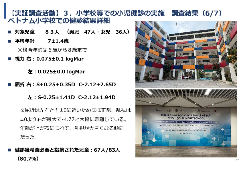 令和5年度「ベトナムにおける眼科モバイルビジョンセンター（日本の眼科医療拠点と地域連携体制）の構築と小児眼科健診による近視予防事業報告書」
