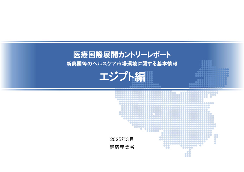 R6年度「医療国際展開カントリーレポート　新興国等のヘルスケア市場環境に関する基本情報　エジプト編」