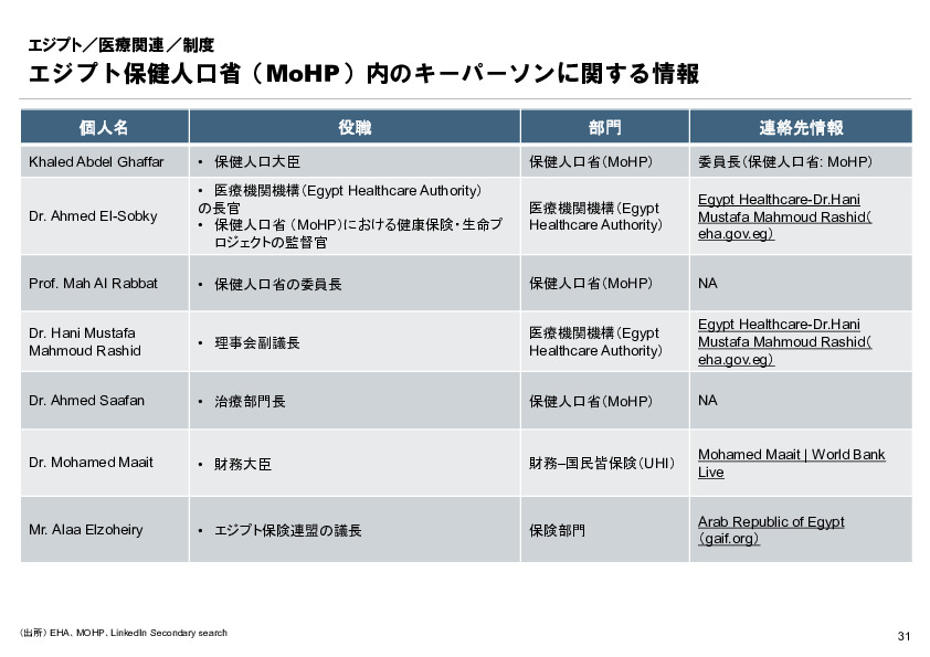R6年度「医療国際展開カントリーレポート　新興国等のヘルスケア市場環境に関する基本情報　エジプト編」