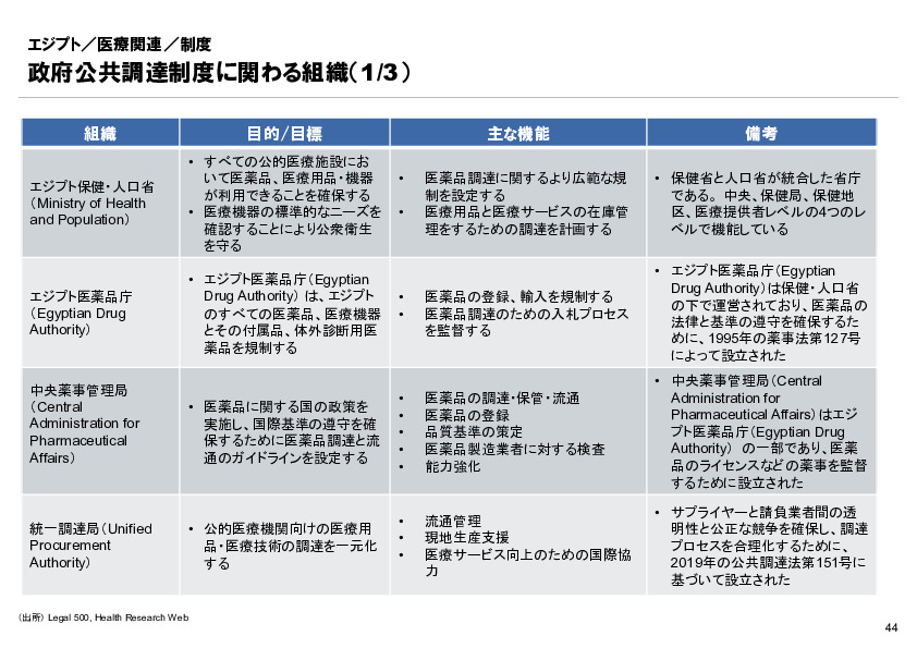 R6年度「医療国際展開カントリーレポート　新興国等のヘルスケア市場環境に関する基本情報　エジプト編」
