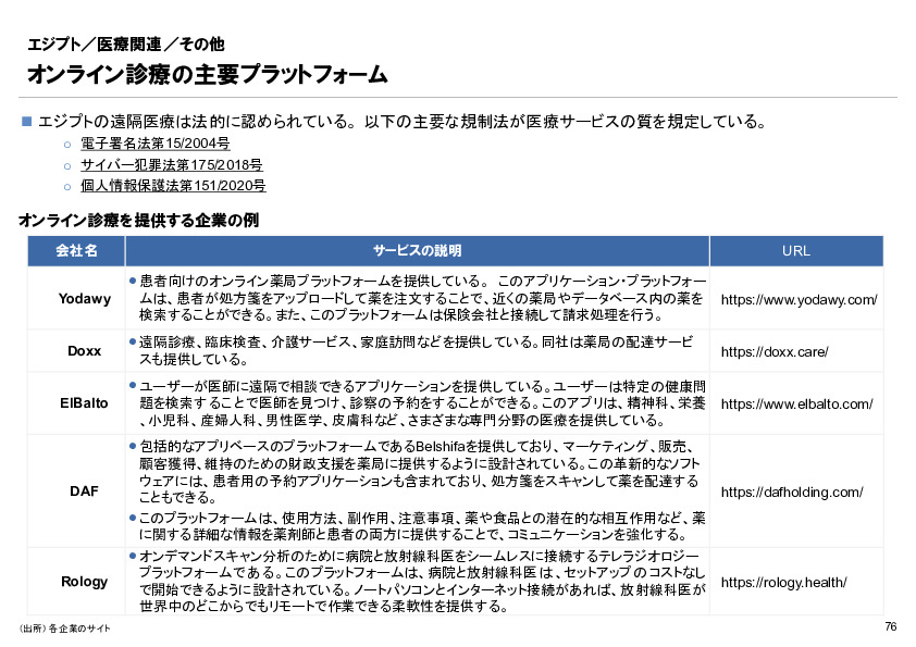 R6年度「医療国際展開カントリーレポート　新興国等のヘルスケア市場環境に関する基本情報　エジプト編」