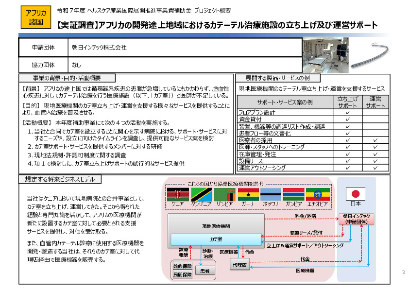 令和7年度「アフリカの開発途上地域における カテーテル治療施設の立ち上げ及び運営サポート」事業報告書