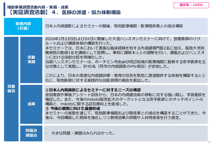 令和7年度「ベトナムにおける内視鏡医療の 普及・拡大に向けた実証調査プロジェクト」事業報告書