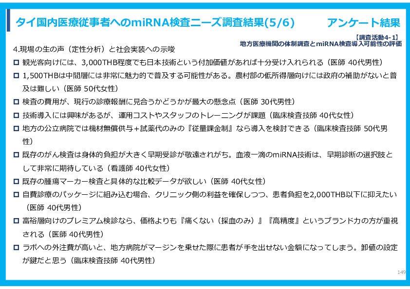 令和７年度「タイにおけるmiRNAを用いた 革新的多種がん早期診断AI技術実証調査プロジェクト」