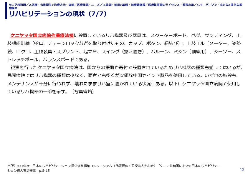 リハビリテーションの現状