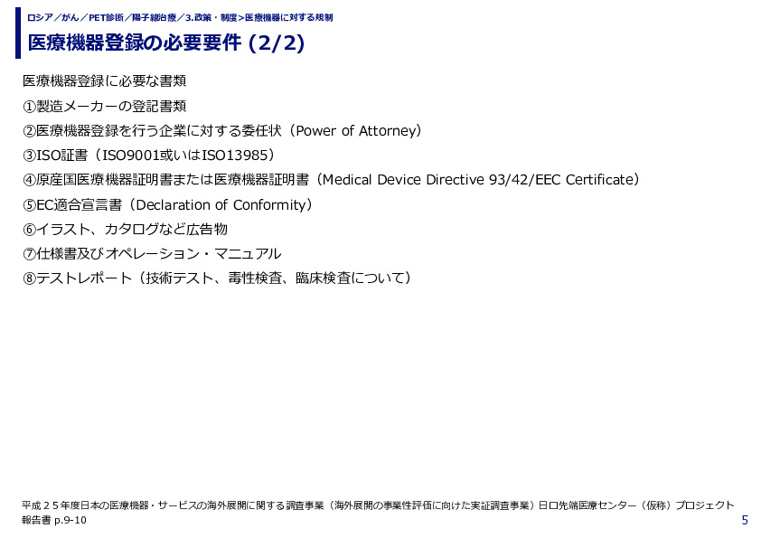 医療機器登録の必要要件 