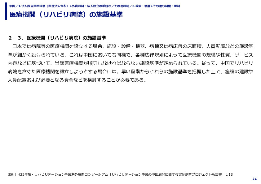 医療機関(リハビリ病院)の施設基準