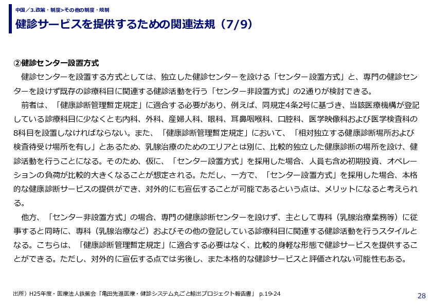 健診サービスを提供するための関連法規