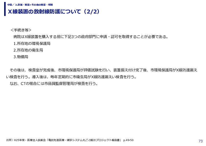 Ｘ線装置の放射線防護について