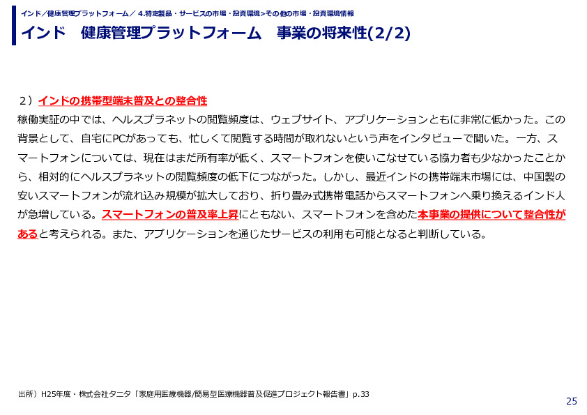 インド　健康管理プラットフォーム　事業の将来性