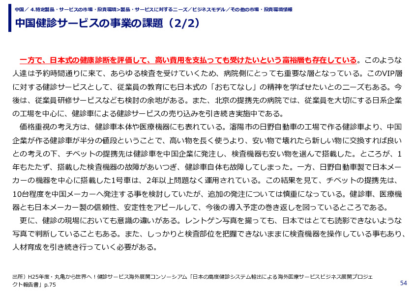 中国健診サービスの事業の課題