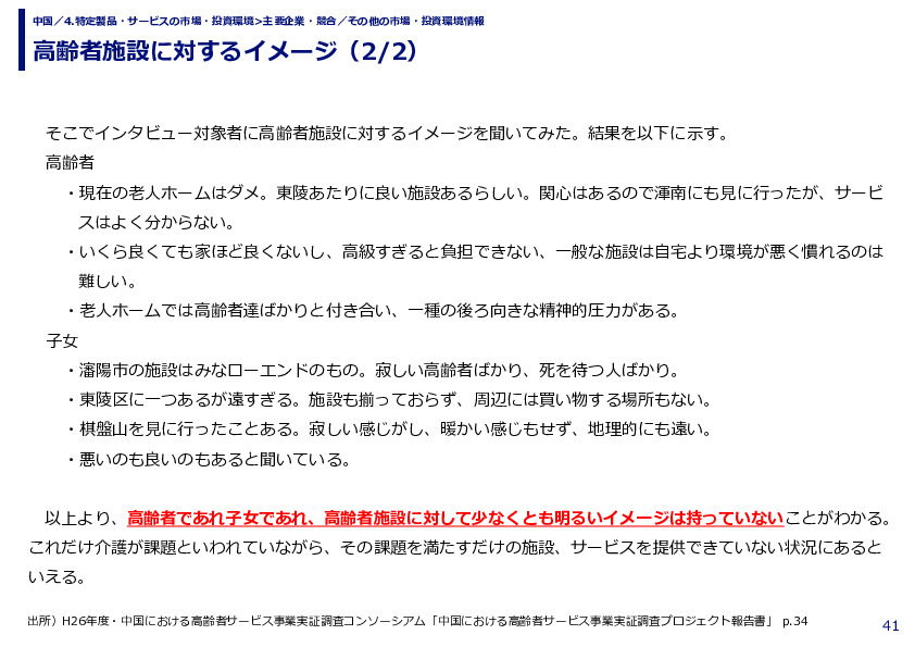 高齢者施設に対するイメージ