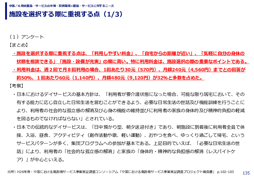 施設を選択する際に重視する点