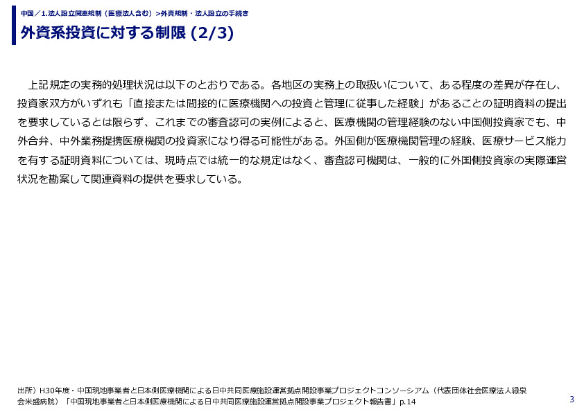 外資系投資に対する制限 