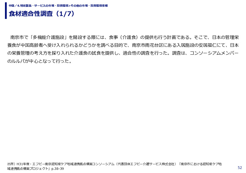 食材適合性調査