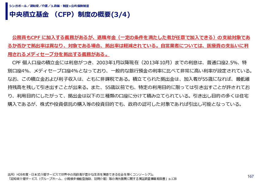 中央積立基金 （CFP）制度の概要