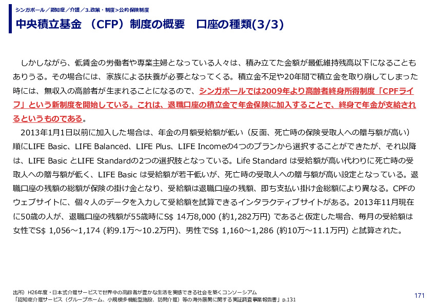 中央積立基金 （CFP）制度の概要　口座の種類