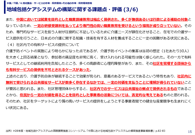 地域包括ケアシステムの構築に関する課題点・評価