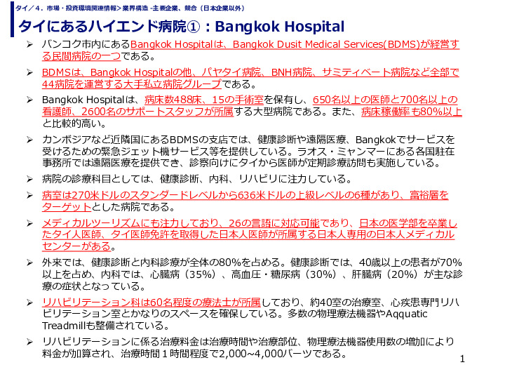 タイにあるハイエンド病院①：Bangkok Hospital
