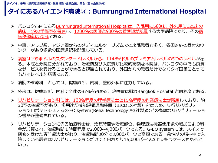 タイにあるハイエンド病院③：Bumrungrad International Hospital