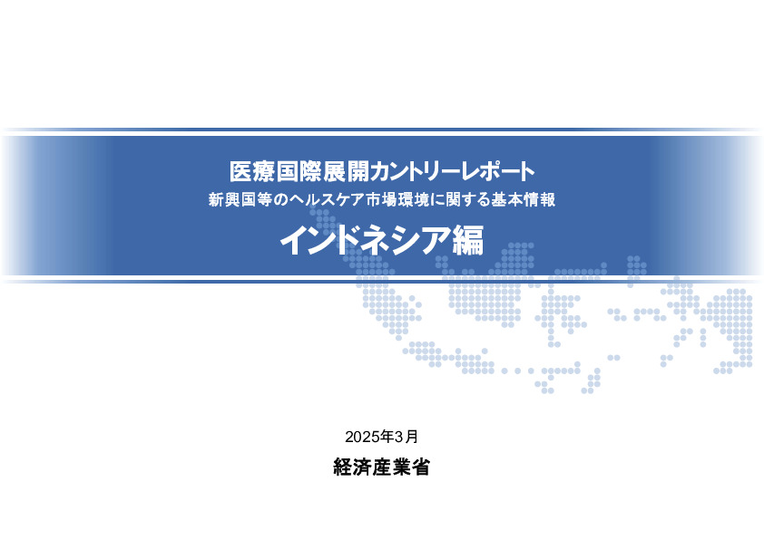 R6年度「医療国際展開カントリーレポート　新興国等のヘルスケア市場環境に関する基本情報　インドネシア編」