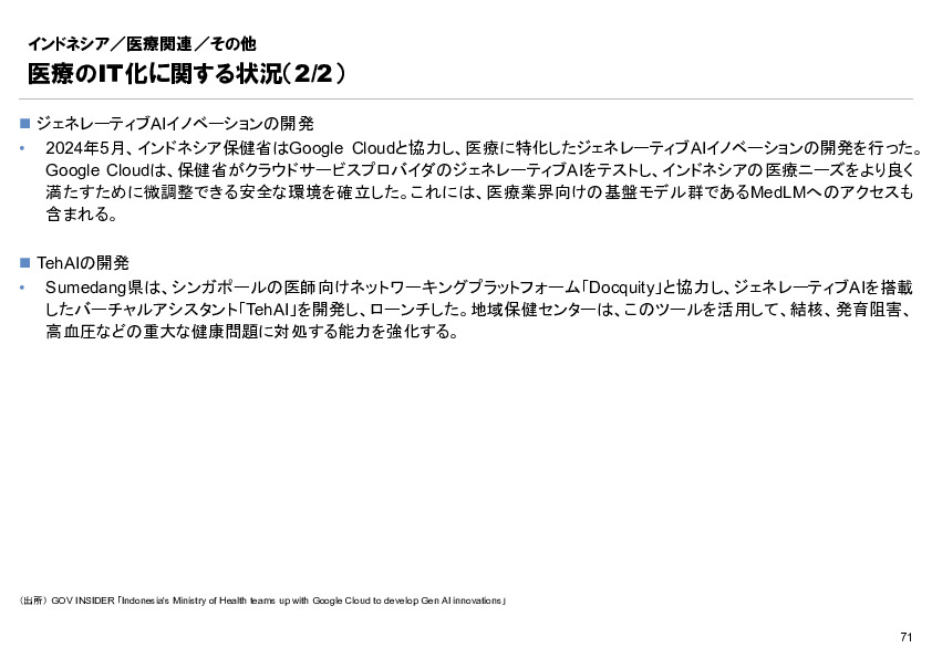 R6年度「医療国際展開カントリーレポート　新興国等のヘルスケア市場環境に関する基本情報　インドネシア編」