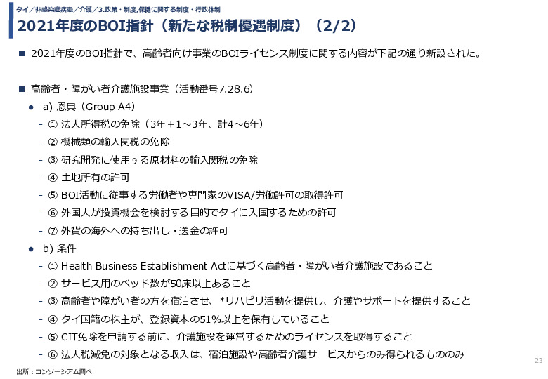 2021年度のBOI指針（新たな税制優遇制度）