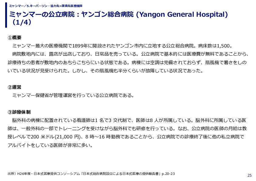 ミャンマーの公立病院：ヤンゴン総合病院 (Yangon General Hospital)