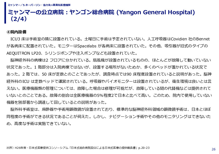 ミャンマーの公立病院：ヤンゴン総合病院 (Yangon General Hospital)