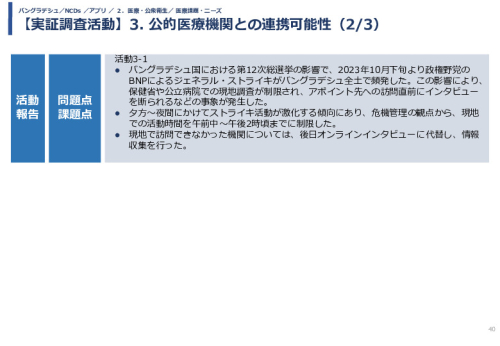 令和5年度「バングラデシュにおける持続的なNCDs重症化予防に向けたPHR及び在庫管理システム実証調査プロジェクト報告書」