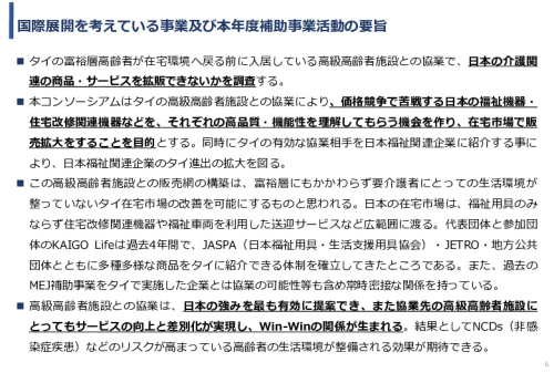 令和5年度「タイにおける在宅高齢者の生活環境改善のための福祉関連商品・サービス販売拡大実証調査事業報告書」