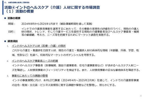 令和６年度「インドへの介護市場の参集に向けた日本式（SOMPO流）介護の啓蒙および普及プロジェクト」事業報告書