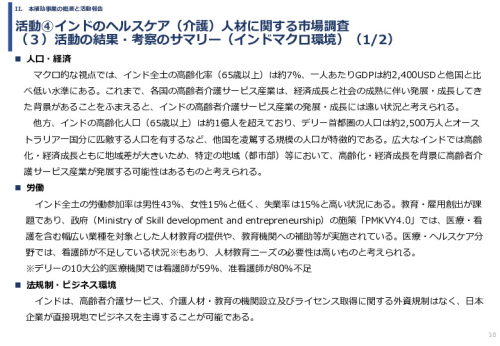 令和６年度「インドへの介護市場の参集に向けた日本式（SOMPO流）介護の啓蒙および普及プロジェクト」事業報告書