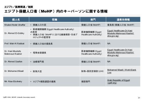 R6年度「医療国際展開カントリーレポート　新興国等のヘルスケア市場環境に関する基本情報　エジプト編」