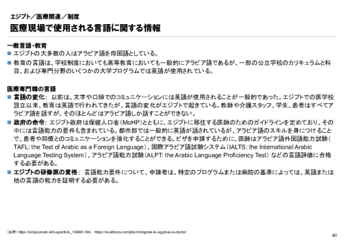 R6年度「医療国際展開カントリーレポート　新興国等のヘルスケア市場環境に関する基本情報　エジプト編」