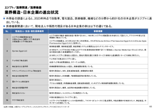 R6年度「医療国際展開カントリーレポート　新興国等のヘルスケア市場環境に関する基本情報　エジプト編」
