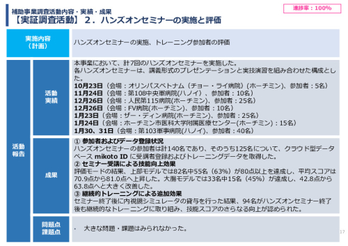 令和7年度「ベトナムにおける内視鏡医療の 普及・拡大に向けた実証調査プロジェクト」事業報告書
