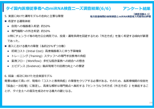 令和７年度「タイにおけるmiRNAを用いた 革新的多種がん早期診断AI技術実証調査プロジェクト」