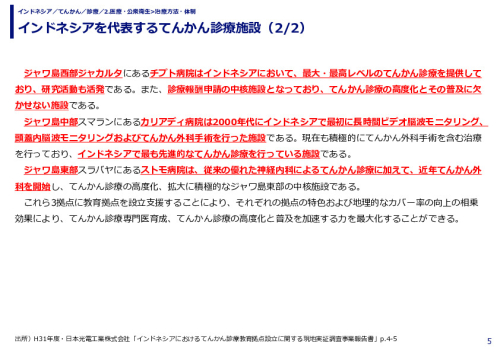 インドネシアを代表するてんかん診療施設