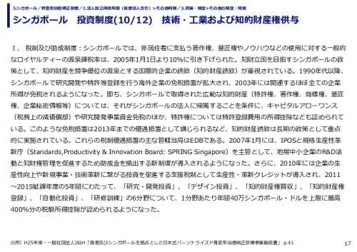 シンガポール　投資制度　投資促進機関