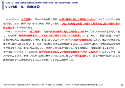 シンガポール　医療施設