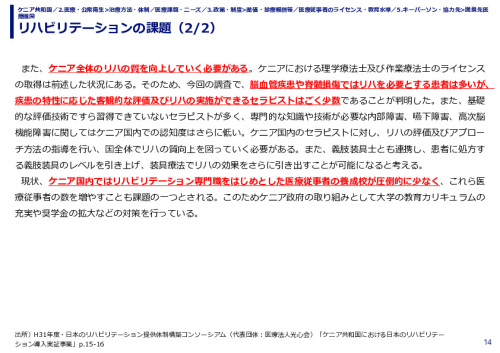 リハビリテーションの課題