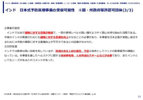 インド　日本式予防医療事業の受容可能性　④国・州政府等許認可団体