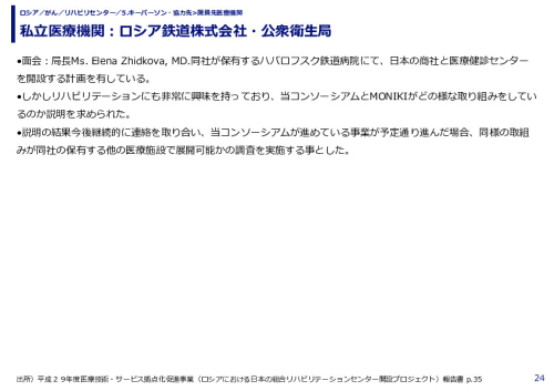 私立医療機関：ロシア鉄道株式会社・公衆衛生局