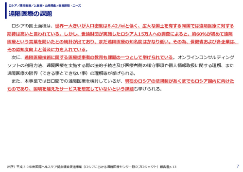 遠隔医療の課題