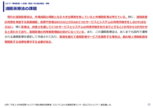 遠隔医療法の課題 